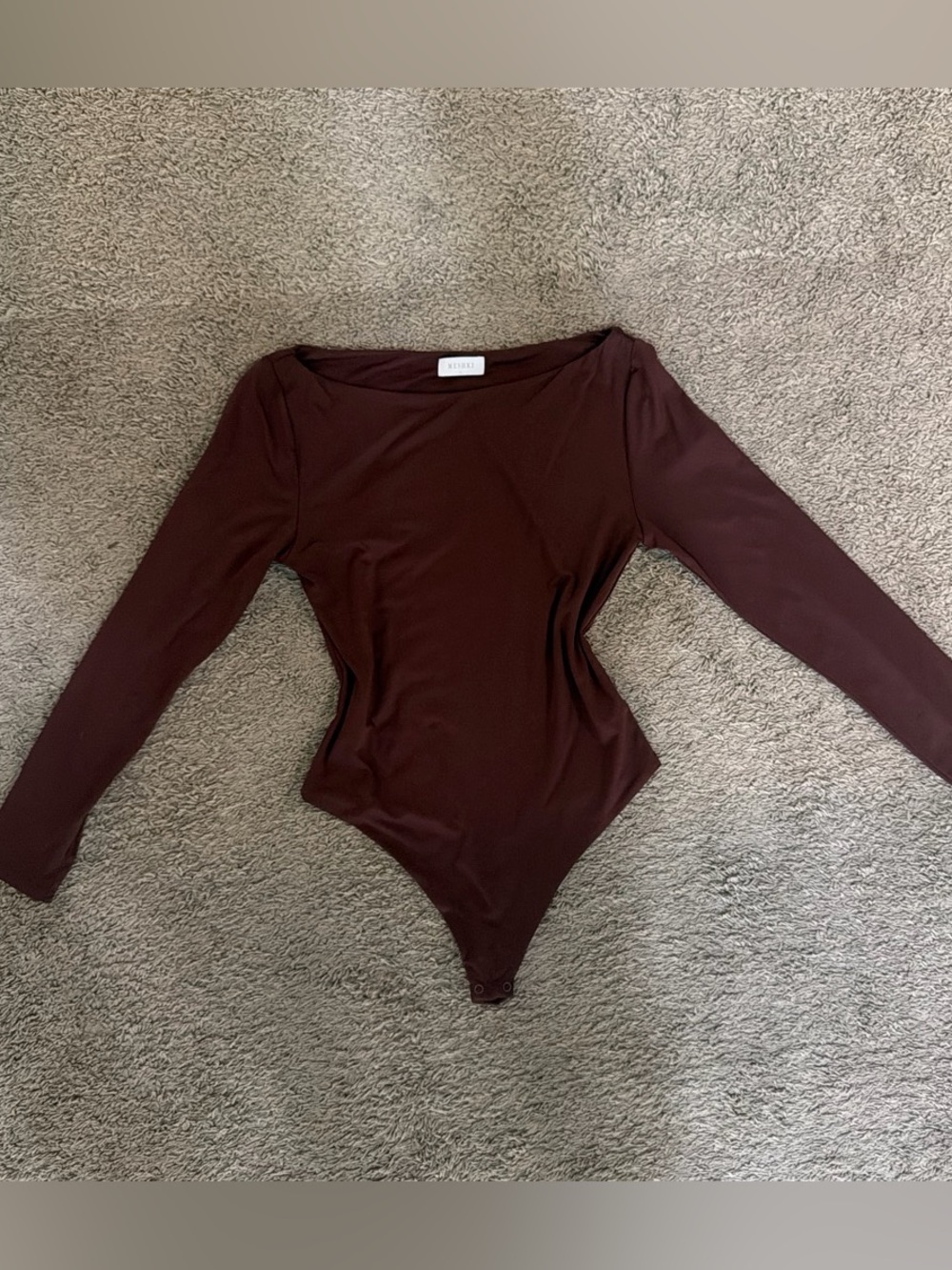 Meshki Long Sleeve Bodysuit in Deep Brown